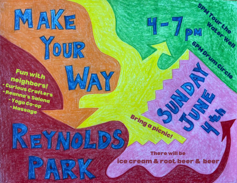 party in the park sign in vibrant colors